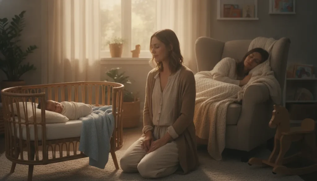 A calm nursery scene representing gentle pediatric sleep consulting